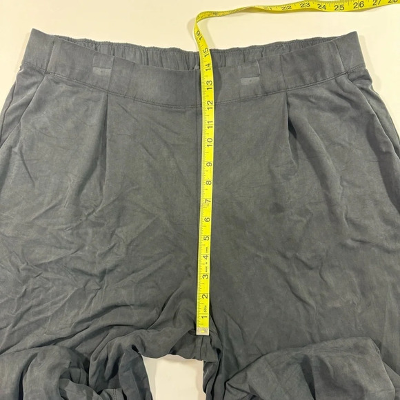 Eileen Fisher Sandwashed Cupro Knit Pleated Pant Wide Ankle Black - Picture 7 of 9